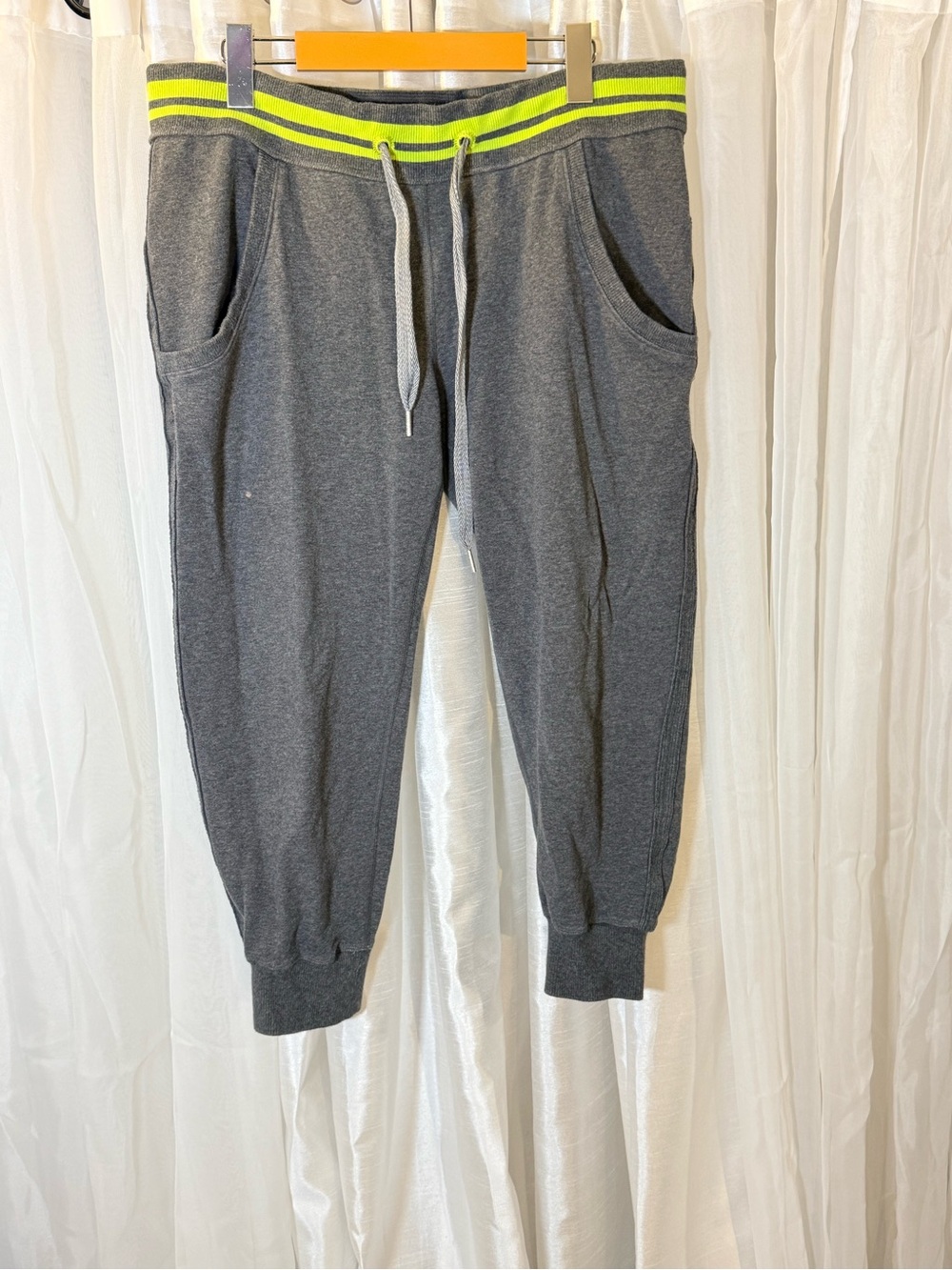 lululemon athletica Dark Gray Joggers with Neon Yellow Waistband